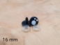 Preview: 8 - 16 mm Sicherheitsaugen flach, gepunktet (5 Paar)