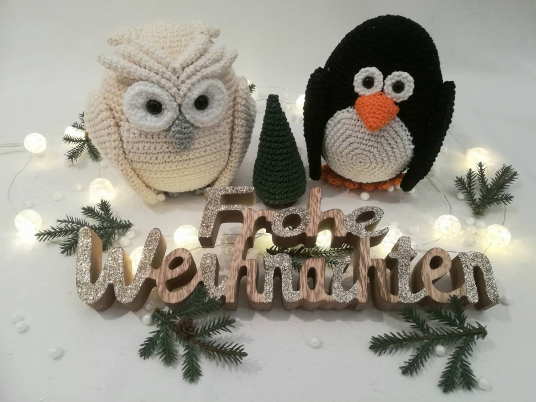 Weihnachtsparade 1 - Pinguin & Eule (DE/EN)