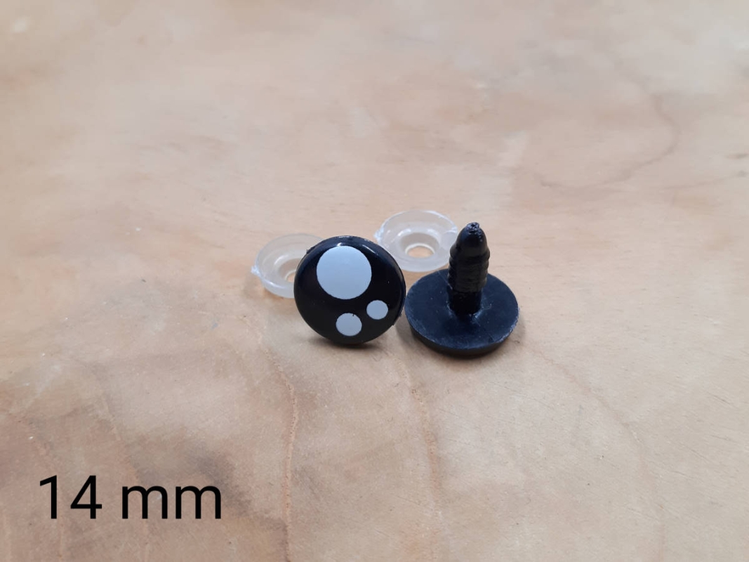 8 - 16 mm Sicherheitsaugen flach, gepunktet (5 Paar)