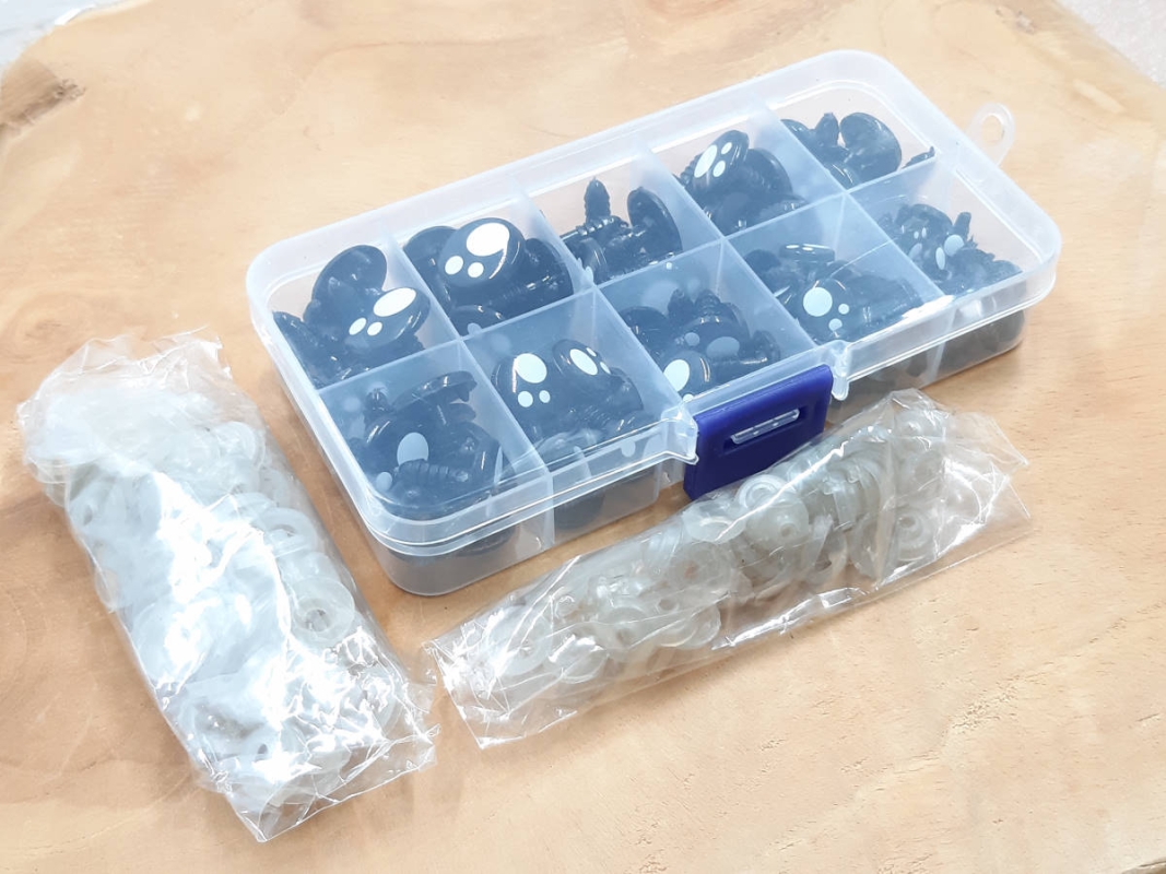 Sicherheitsaugen flach, gepunktet - BOX (5x 10 Paar)