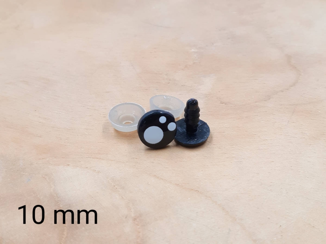 8 - 16 mm Sicherheitsaugen flach, gepunktet (5 Paar)